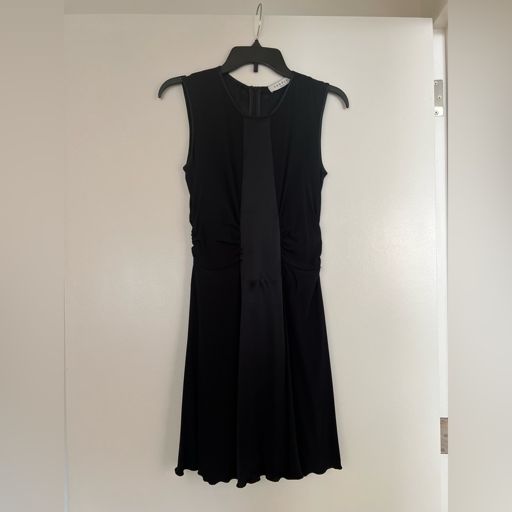 Sandro Black Sheath Midi Dress for Cocktail